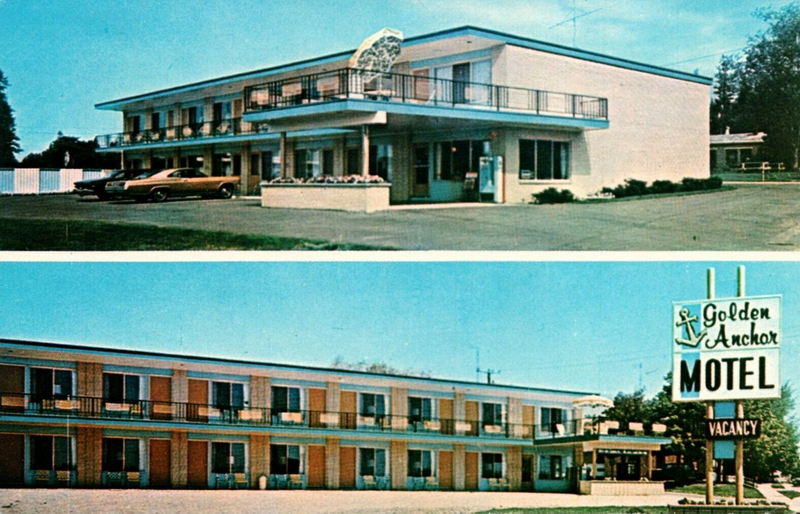 Golden Anchor Motel (Budget Host Inn) - Vintage Postcard